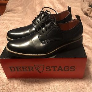 Mens Deer Stags Dress Shoes - Black, Size 10